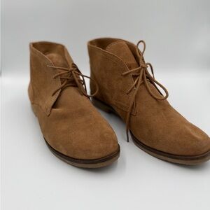 Lucky Brand Tan Suede Oxford Style Booties women’s 9M indie core light acad